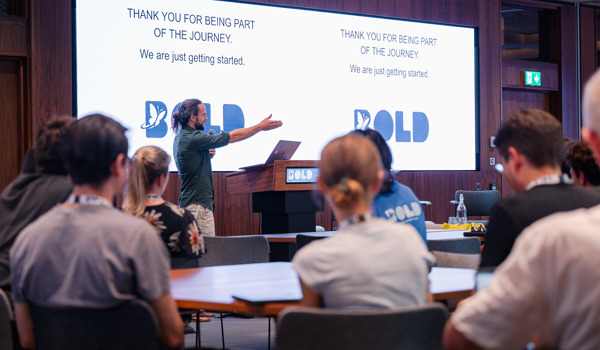 Professor Jakob Foerster, BOLD's Founding Director, speaking at the BOLD programme launch Festival